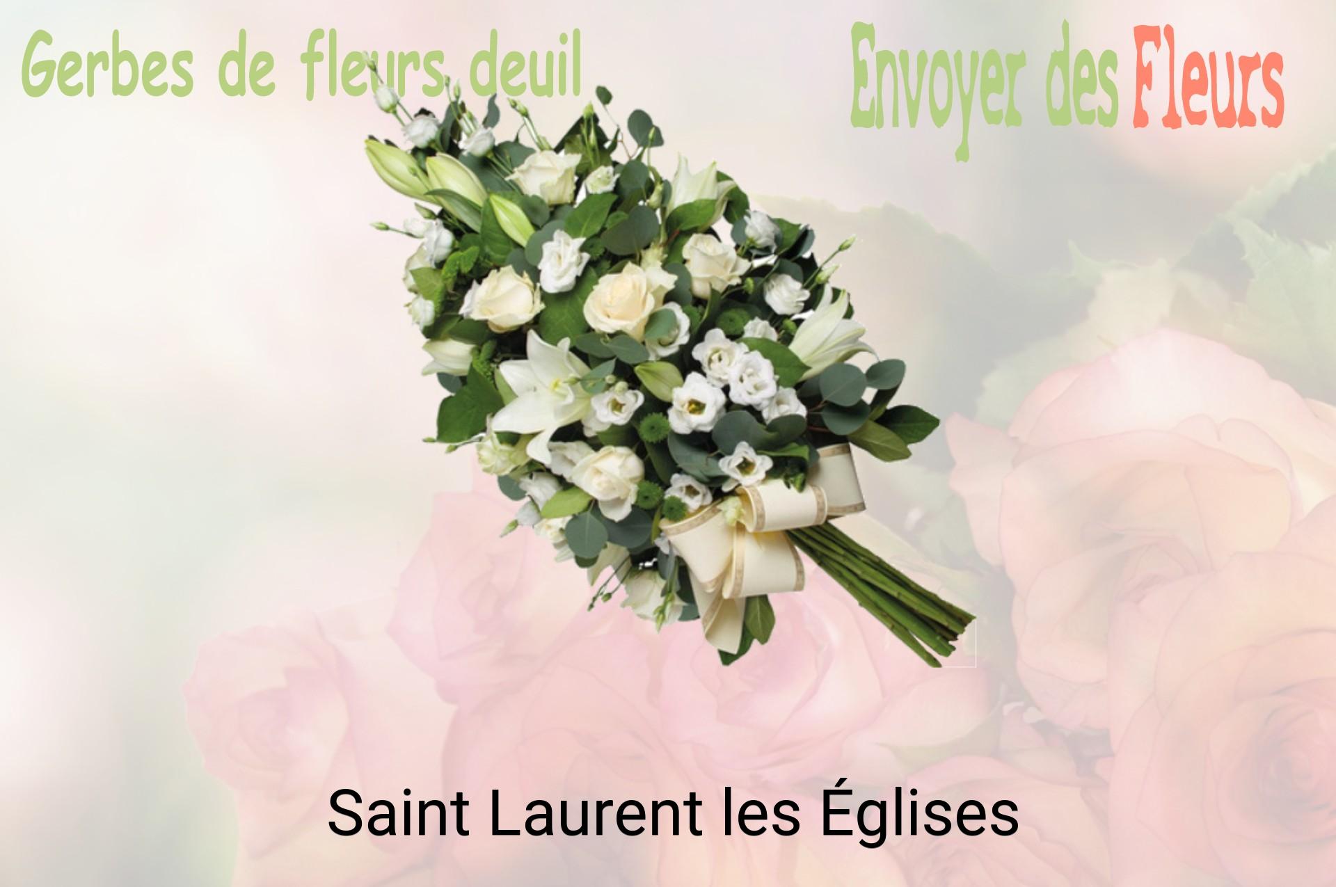 Gerbe de fleurs de deuil livrée à Saint-Laurent-les-Églises